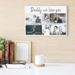 Toile Père avec enfants et famille papa 6 Photo<br><div class="desc">Père avec Enfants et Famille Papa Photo Canvas. Collage de 6 photos, le nom du père avec un message doux dans un script tendance et les noms des enfants qui superposent les photos. Ajoutez vos 6 photos de famille préférées. Un cadeau pour un anniversaire, la fête des pères ou Noël...</div>