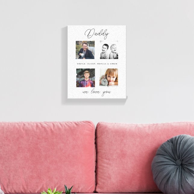 Toile Père avec enfants Famille Papa Photo Collage (Insitu(Salon))