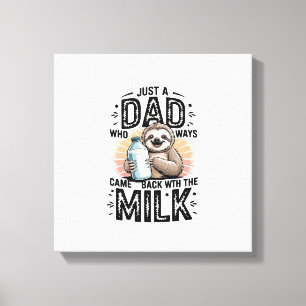 Toile père et fils avec paresseux au lait création graph