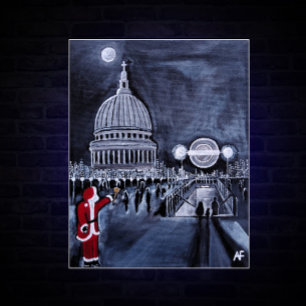 Toile Père Noël à Londres Tableau d'Alfred Fox