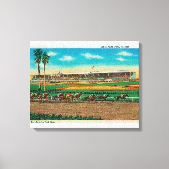 Toile Père Noël Anita Park Horse Races Arcadia, CA (Recto)