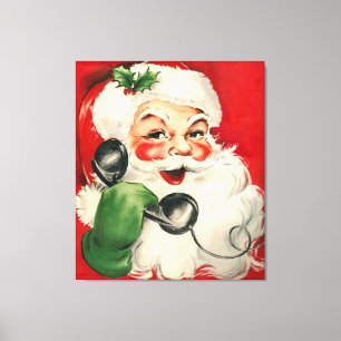 Toile Père Noël au téléphone