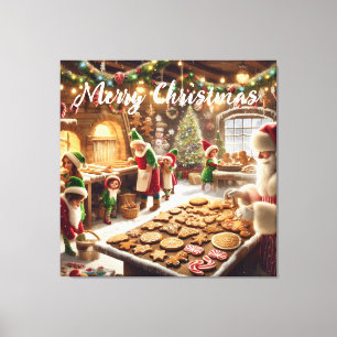 Toile Père Noël Bake Shop