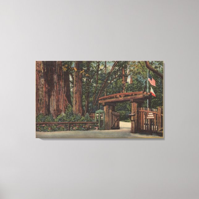 Toile Père Noël Cruz County, CA Entrée de Big Trees Park (Recto)