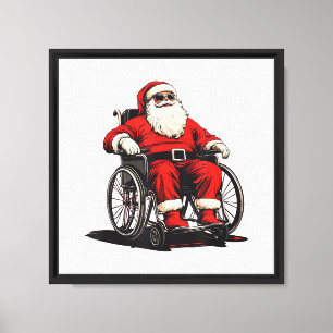 Toile Père Noël en lunettes de soleil dans un fauteuil r