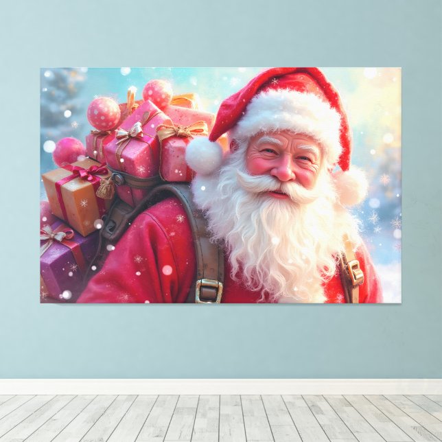 Toile Père Noël et Cadeaux (Insitu (Plancher de Bois))