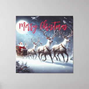 Toile Père Noël et Reindeer