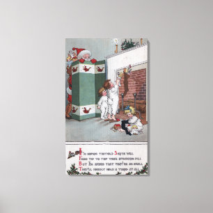 Toile Père Noël Regardez derrière l'écran