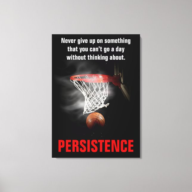 Toile Persistance Basketball Inspiration Motivation (Recto)