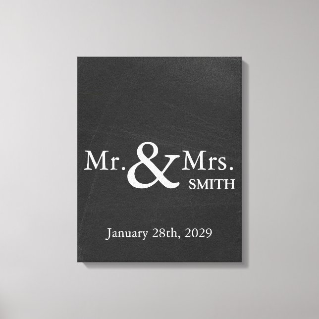 Toile Personalized Black Chalkboard Wedding Guestbook (Recto)