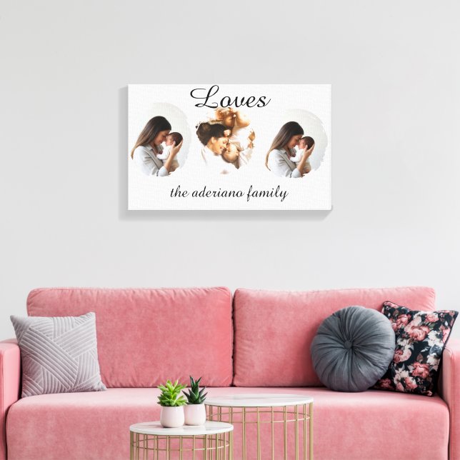 Toile Personalized Family Photo Poster – Custom Name  (Insitu(Salon))