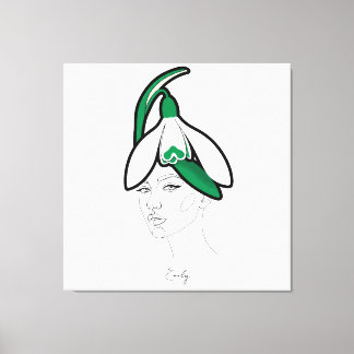 Toile Personalized January Birth Flower Portrait