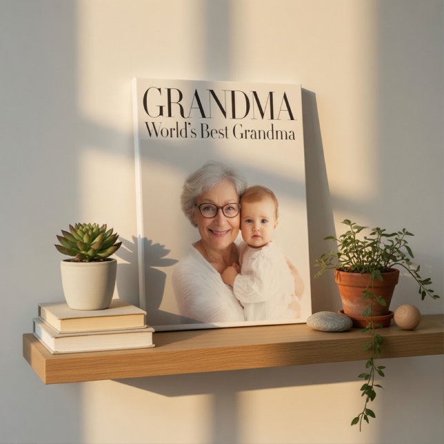 Toile Personalized Photo Gift | World's Best Grandma (Créateur téléchargé)