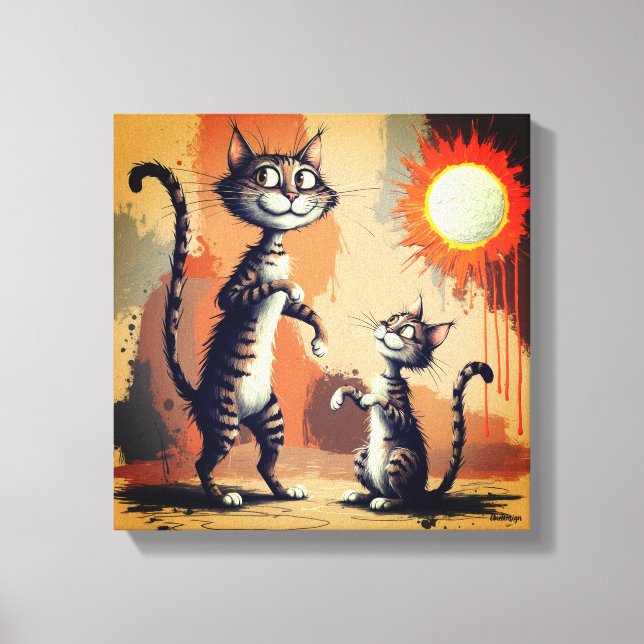 Toile Personnages de chat mignons Art (Recto)