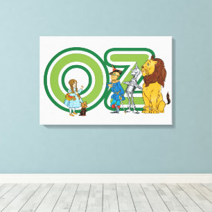 Toile Personnages vintage du Magicien d'Oz et lettres de
