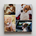 Toile Personnalisation Cute Pet Chien Chat Famille Photo<br><div class="desc">Faites votre propre papier de toile de souvenir avec ce mignon animal de compagnie ou de la photo de famille collage de mur. Customisez avec 4 photos préférées de vos proches qu'ils soient chien,  chat,  ou l'espèce humaine :)</div>