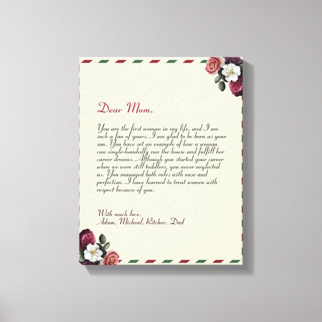 Toile Personnalisation Love Letter (Recto)