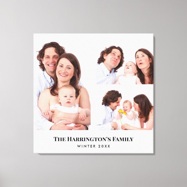 Toile Personnalisé 3 sections Photos de famille Collage  (Recto)