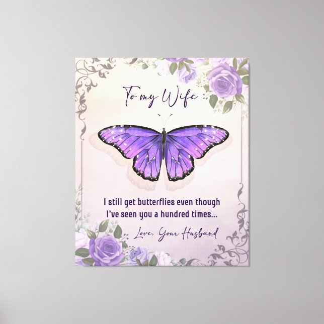 Toile Personnalisé À Ma Femme | Lettre d'amour du mari (Recto)