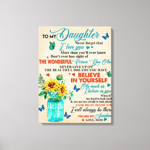 Toile Personnalisé À Ma Fille Amour De Maman Butterfl