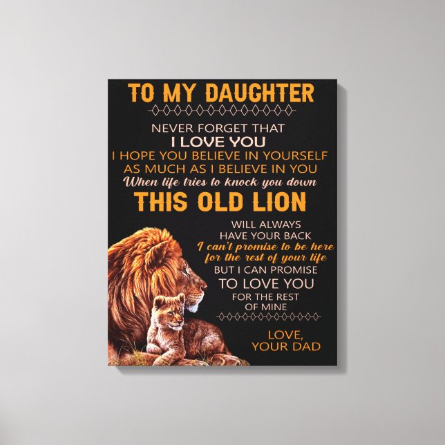 Toile Personnalisé À Mon Lion Fille (Recto)