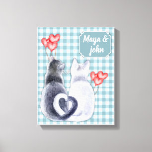 Toile Personnalisé Chat Love Stretted Canvas Imprimer