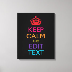 Toile Personnalisé KEEP CALM Votre texte Multicolore