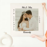 Toile Personnalisé M. Mme Monogram Nom Date Mariage phot<br><div class="desc">Elégant modèle photo et conception de script de calligraphie personnalisée pour personnaliser la toile pour vos besoins. Customisez-le avec la photo,  le monogramme et la date du mariage.</div>
