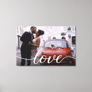 Toile Personnalisé Newlyweds Mariage Photo Love script