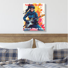 Personnalisé Ninja Girl Guitarist Art Inspiration