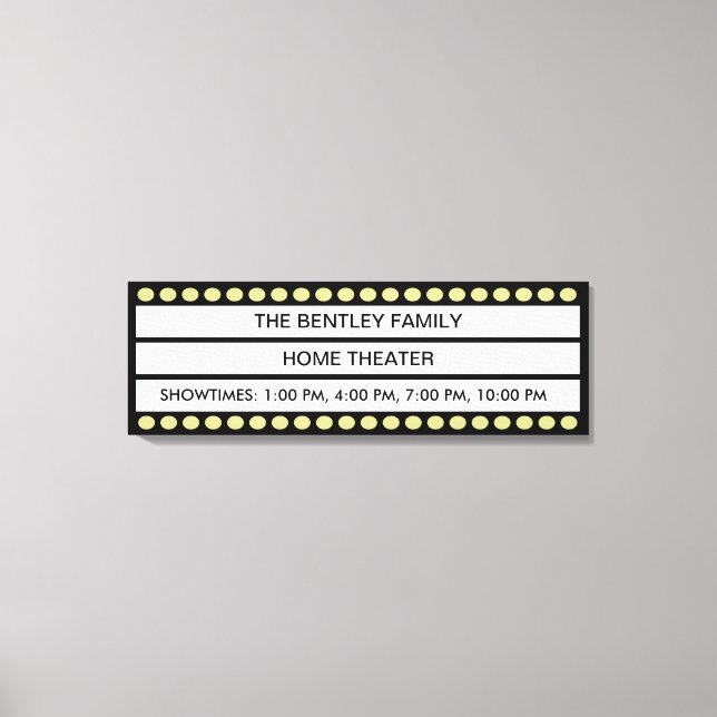 Toile Personnalisé Nom Accueil Film Théâtre Marquee Pers (Recto)