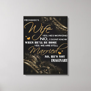 Toile Personnalisé pour la femme de mon mécanicien, Blan