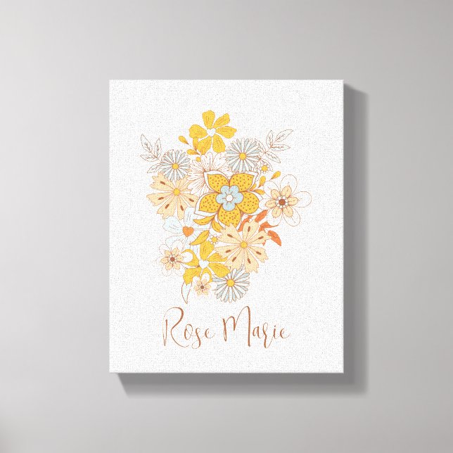 Toile personnalisée de décoration de nurserie boho (Recto)