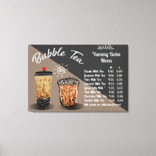 Toile Personnaliser Bubble Tea Boba Tableau des prix des