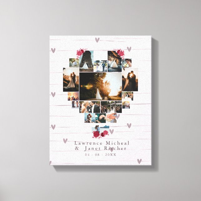 Toile Personnalité moderne 18 coeurs Cadeaux en forme (Recto)