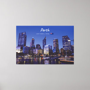Toile Perth, Australie - Ciel de la ville la nuit