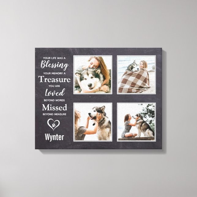 Toile Pet Dog Memorial Animaux de compagnie Perte Photo  (Recto)