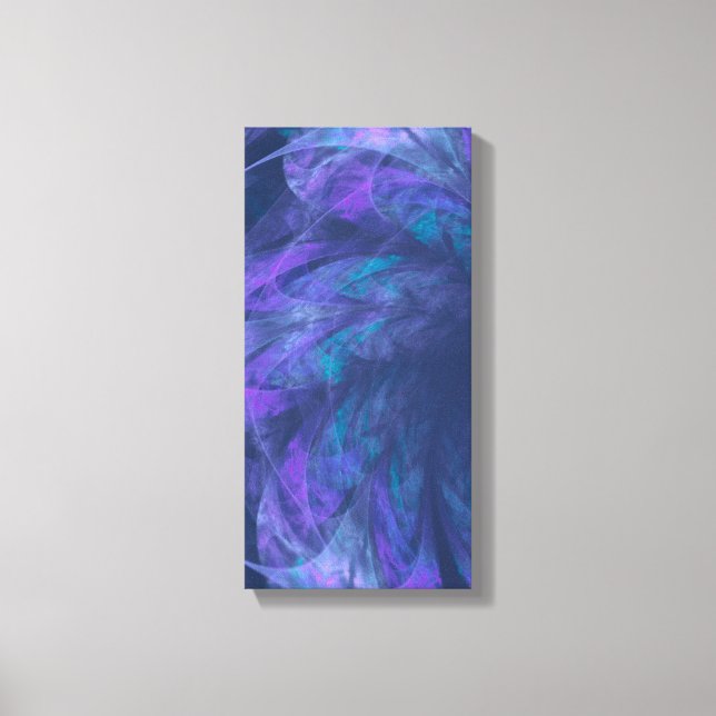 Toile Pétales bleues transparentes fractales (Recto)