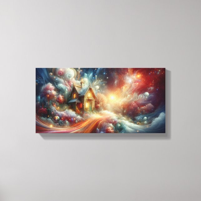 Toile Petit chalet Whimsical, Explosion de couleur (Recto)