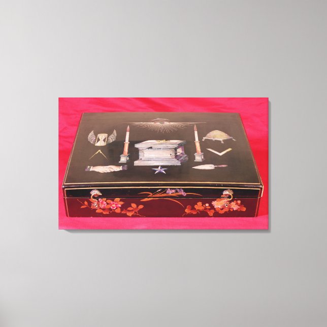 Toile Petit coque en bois, avec symboles de la franc-maç (Recto)