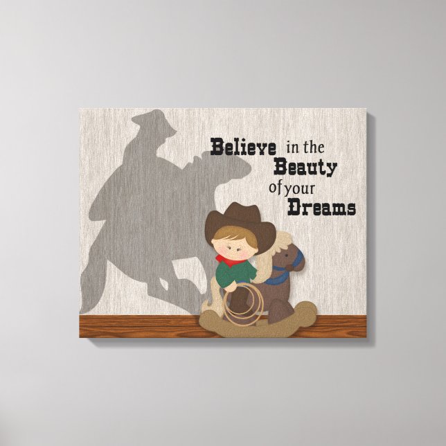 Toile Petit cow-boy Crois en tes rêves (Recto)