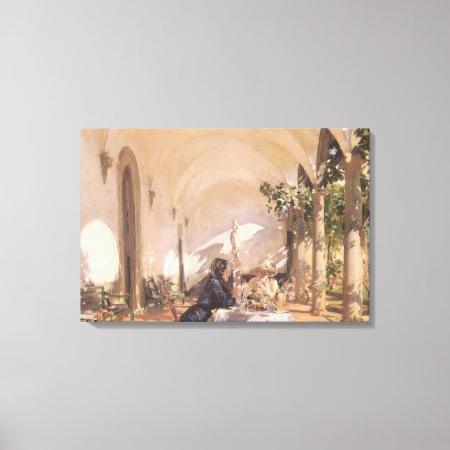 Toile Petit déjeuner dans la loggia de John Singer Sarge (Recto)
