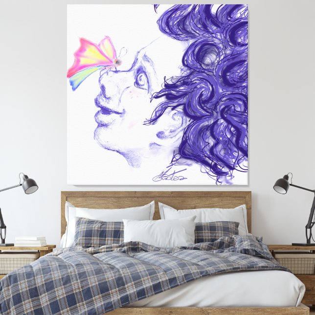 Toile Petit en admiration papillon sur le nez  (Insitu(Chambre))