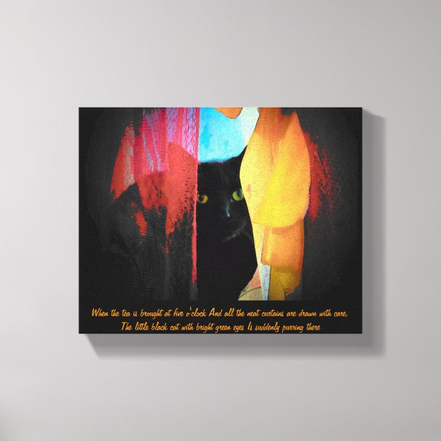 Toile Petit oeil vert...Harold Monro citation (Recto)