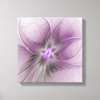 Petite Beauté Moderne Gris Mauve Art Fractal Fleur