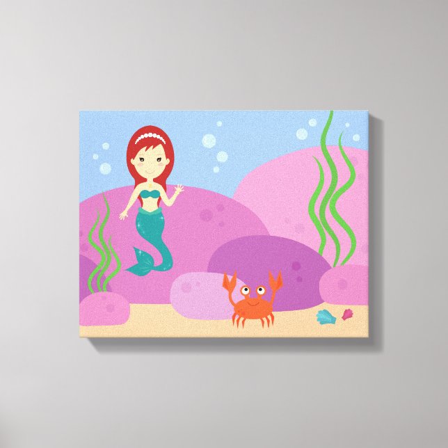 Toile Petite crèche sirène enfant de chambre photo impri (Recto)