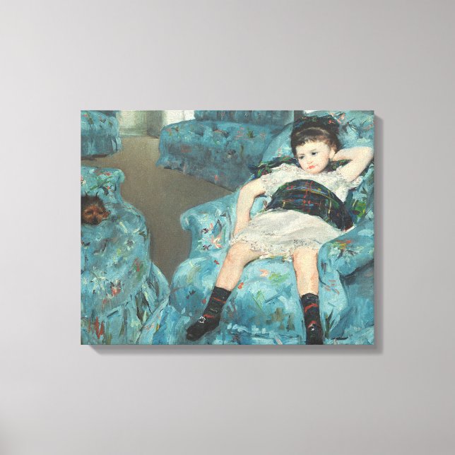 Toile Petite fille dans un fauteuil bleu, 1878 (oi (Recto)