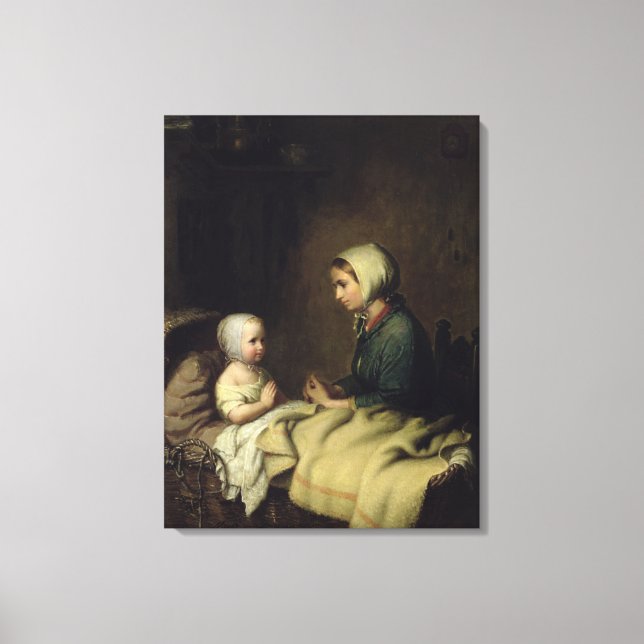 Toile Petite fille qui dit ses prières au lit (Recto)