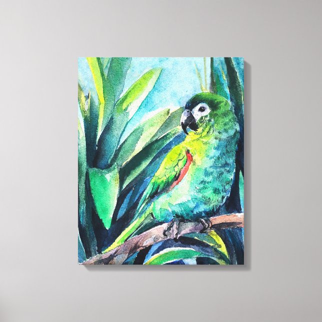 Toile Petite macaw verte (Recto)