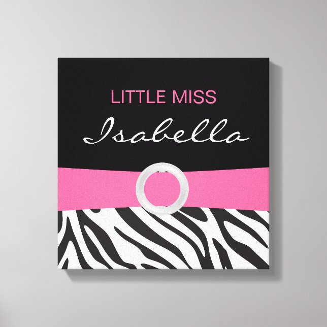 Toile Petite mademoiselle Canvas sur le modèle Zebra (Recto)